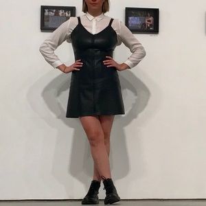 Leather mini dress